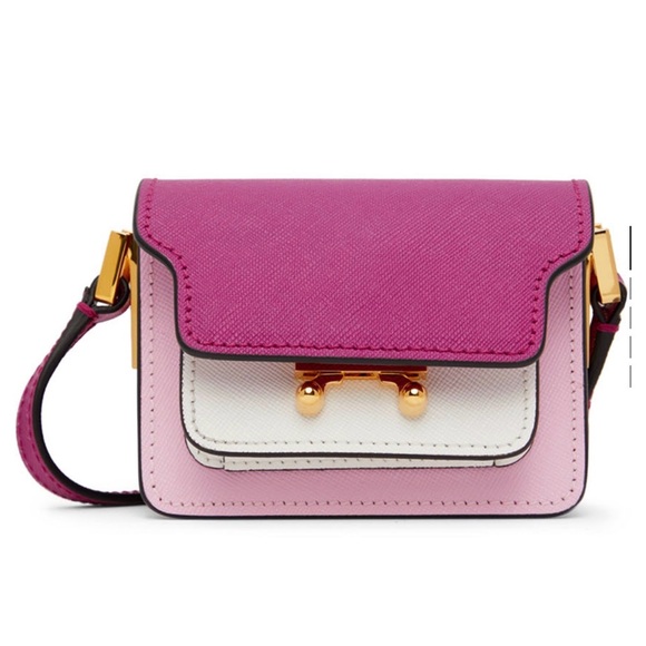 Marni Handbags - Pink & White Nano Tri Trunk Shoulder Bag